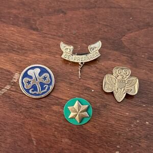 Vintage Girl Scouts And Boy Scouts Pins x 4